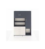 Arges Dolap 8 Raflı 4 Çekmeceli 3 Kapaklı 132x30x195 Antrasit-Antrasit/Aytaşı
