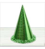 Hologram Karton Şapka, 32 cm - Yeşil