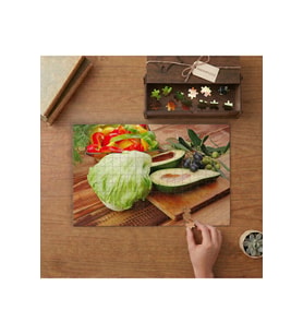 Sağlıklı Beslenme - Avokado - Renkli Biberler Tasarımı 240 parça Ahşap Puzzle Ahşap Kutuda MP01811