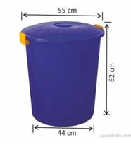 Garanti Metal 7484 Plastik Klasik Kapaklı Kilitli Çöp Kovası (100 Litre)