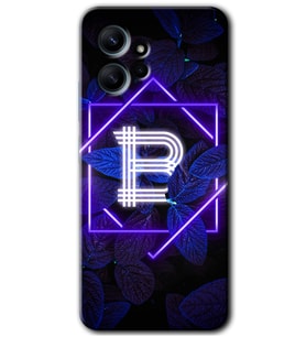 Redmi Note 12 4G Kılıf HD Desen Baskılı Kılıf - Dark Neon Yaprak B Harfi
