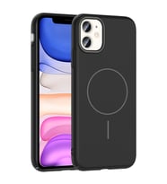 Apple iPhone 11 Uyumlu Kılıf M-safe Şarj Özellikli Zore Ruby Sert Kapak (Siyah)