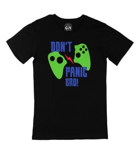 Yeşil Don't Panic Bro Siyah Tişört