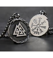 Çift Taraflı Kullanım Güç Simgesi Valknut Viking Kolye