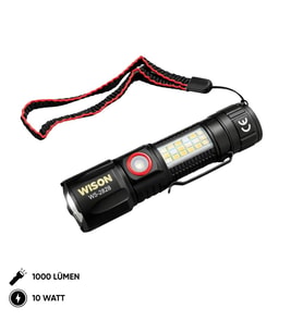 USB Şarj Edilebilir El Feneri - Wison - 1000 Lümen - 10 Watt - (WS-2828)