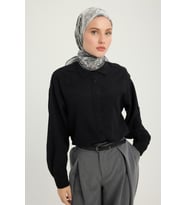 Schaless Çiçek Tahtı - Sarı - Efilia Desenli Eşarp - 90x90 Cm (Gri)