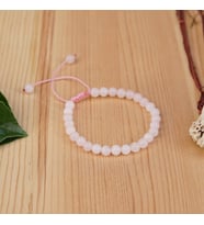 Pembe Kuvars Doğal Taş Bileklik  -