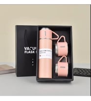 500Ml Hediye Kutu Seti Şişesi 2 Bardak İle Çift Katmanlı Paslanmaz Çelik Vakum