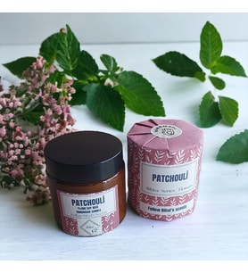 Bihal Paçuli Kokulu Doğal Soya Wax Ahşap Fitil Mum (100ml - 230 gr )