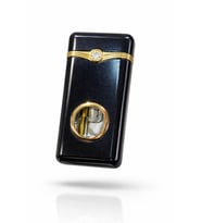 Premium Tasarım Şeffaf Çerçeveli Lüks Taş Detaylı Metal Çakmak-Özel Çakmak Kutusu (Siyah)