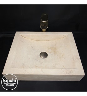 Sipahi Marble Klasik Traverten Kare Lavabo