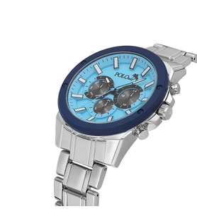 Polo Air Spor Kasa Erkek Kol Saati Gümüş Mavi Renk PL-0992E2x (Mavi-Gümüş)
