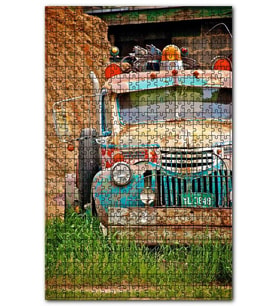 Cakapuzzle Eski Amerikan Kamyoneti Puzzle Yapboz MDF (Ahşap) (120 Parça)