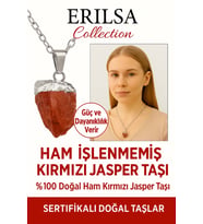 Sertifikalı Ham İşlenmemiş Kırmızı Jasper Taşı Kolye – Dayanıklılık, Güç ve Topraklanma Taşı (Çok Renkli)