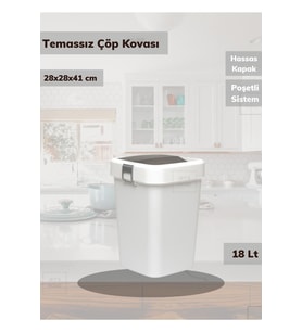 Beyaz 18 Litre Çöp Kovası Aç-Kapa, Pratik ve Şık Tasarım