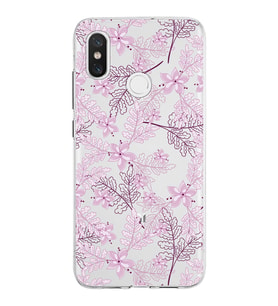 Xiaomi Mi 8 Uyumlu Kapak Floral Pudra Tasarımlı Şeffaf Silikon Kılıf