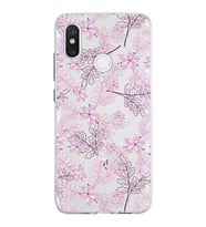 Xiaomi Mi 8 Uyumlu Kapak Floral Pudra Tasarımlı Şeffaf Silikon Kılıf