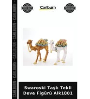 Özel Üretim Dekoratif Hediyelik Salon Aksesuarı Figür Swaroski Taşlı Tekli Deve Figürü Alk1881