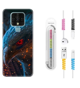 Tecno Camon 16 18P Pova 3 Pova Neo Kılıf Kablo Koruma Spiral Silikon Şahin 1756