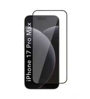 iPhone 17 Pro Max Uyumlu Tam Kaplayan Premium Ekran Koruyucu Cam Anti-Static Özellikli Siyah Çerçeveli (Şeffaf)