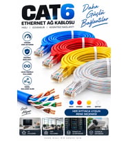 FURY CAT6 SEFFAF Ethernet Kablosu 20 Metre RJ45 LAN İnternet Modem Router Bilgisayar Kablosu