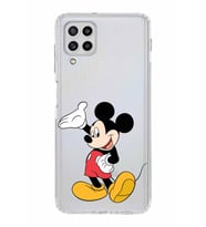 Samsung Galaxy M32  Kamera Korumalı Kapak Mickey Mouse Tasarımlı  Şeffaf  Kılıf
