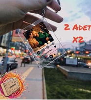 Kişiye Özel Tasarlanan Spotify Hediye Yılbaşı Temalı Anahtarlık 2 Adet X2