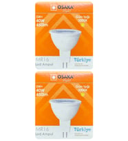(2 Adet) Osaka 5W (40W) Sarı Işık (3000K) GU5.3 Duylu (İğne Bacak) Led Çanak Ampul