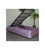 Baza 18227 Tay Tüy Pembe Kumaş Metal Transmisyon Çelik Baza 120*200cm El Yapım