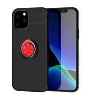 Apple İphone 12 Kılıf Range Yüzüklü Silikon - Siyah-kırmızı
