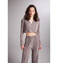 Markano Comfy Crop Gömlek Vizon