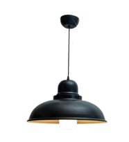 Dylight Retro Metal Dekoratif Rustik Siyah Içi Gold Tekli Sarkıt Avize Çap 43 Cm