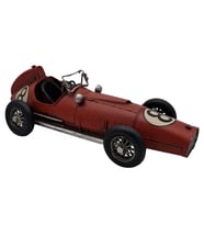 Büyük Boy El Yapımı Eskitme Kırmızı Vintage Formula 1 Metal Dekoratif Araba - Yarış Numaralı Koleksiyonluk Biblo