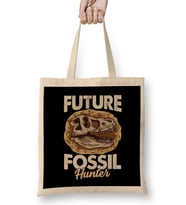 Funny Future Fossil Hunter Paleontology Dinosaur Bez Çanta Uzun Saplı