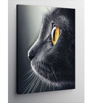 Kanvas Tablo Sarı Gözlü Kedi