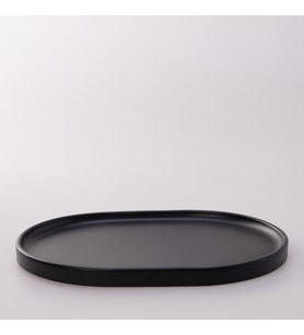 Victoria Oval Tepsi Büyük Siyah