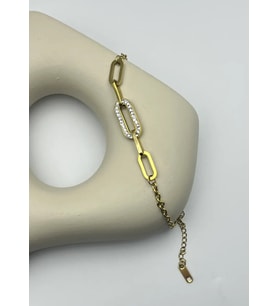 Çelik Gold Tasarım Bileklik - 25-blk146