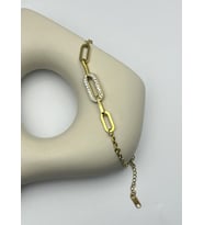 Çelik Gold Tasarım Bileklik - 25-blk146