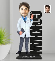 Kişiye Özel İsimli Doktor Erkek Ahşap Biblo-1