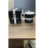 Beşiktaş Lisanslı Taraftar Seramik Kupa Siyah Beyaz