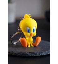 Sarı Kuş Anahtarlık 3D Figürlü Sevimli Kuş Çanta ve Anahtar Süsü