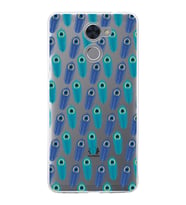 PrintiFy Huawei Y7 Prime ile Uyumlu 1mm Slim Fit Nazar Boncuğu 4 Baskılı Şeffaf  Kılıf