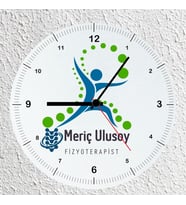 Kişiye Özel İsimli Fizyoterapist Cam Duvar Saati 30x30 cm - Fizik Tedavi ve Rehabilitasyon Meslek Hediyesi