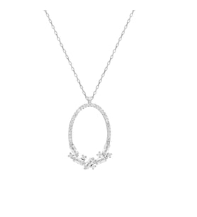 Glorria Gümüş Baget Taşlı Oval Kolye
