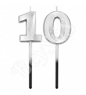 10 Rakam Mum Gümüş