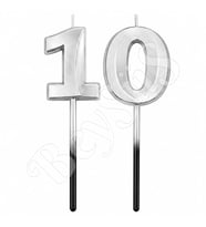 10 Rakam Mum Gümüş