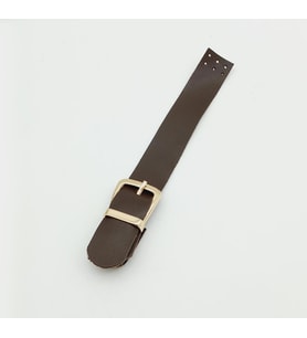 Angel Çanta Aksesuar Tek Kat 18 Cm Suni Deri Kahverengi Kapak Light Gold Metal