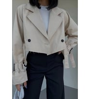 Kadın Krem Kısa Trençkot 0999-23072 (Krem)