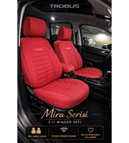 Volkswagen Passat Sedan 2015 ve Sonrası Uyumlu Mira Serisi Kırmızı 5'li Oto Koltuk Minderi
