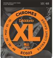 D'Addario ECG23 XL Chromes Flatwound Elektro Gitar Tel Seti (Profesyonel)  Extra Light 10-48 Kalınlık, Pürüzsüz Cilalı Yüzey ve Dip Gürültüsüz Geçişler